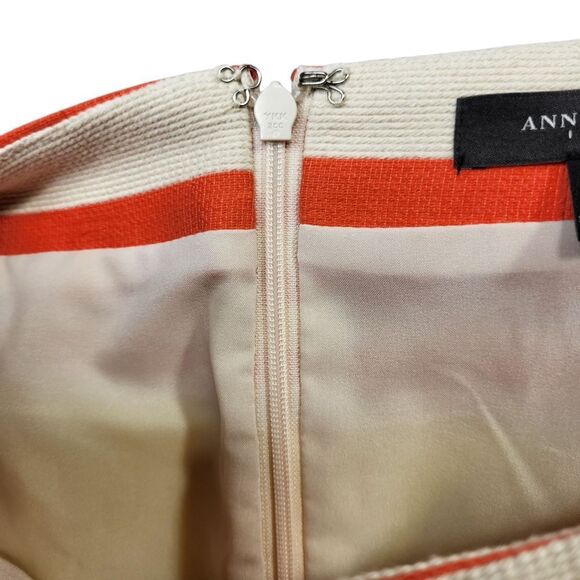 Ann Taylor Yellow Orange Striped Zip-Back Skirt - Size 10 - Picture 7 of 9